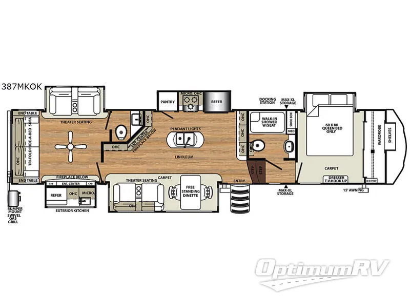 2019 Forest River Sierra 387MKOK RV Floorplan Photo