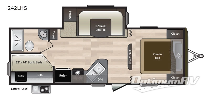 2018 Keystone Hideout 242LHS Floorplan Photo