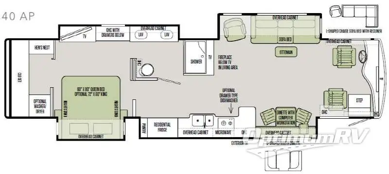 2016 Tiffin Allegro Bus 40 AP RV Floorplan Photo