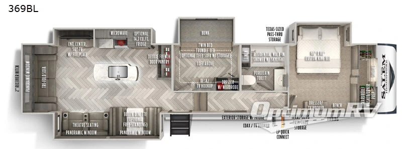 2020 Forest River Salem Hemisphere 369BL RV Floorplan Photo