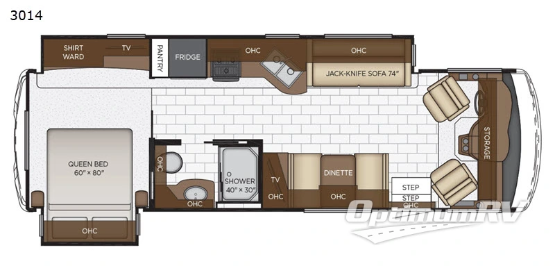2020 Newmar Bay Star Sport 3014 Floorplan Photo