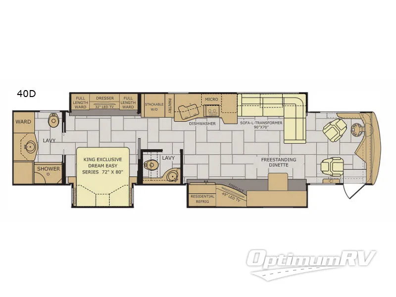 2018 Fleetwood Discovery LXE 40D RV Floorplan Photo