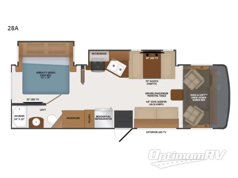 2022 Fleetwood Flair 28A RV Floorplan Photo