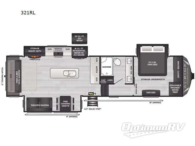 2025 Keystone Alpine Avalanche Edition 321RL RV Floorplan Photo