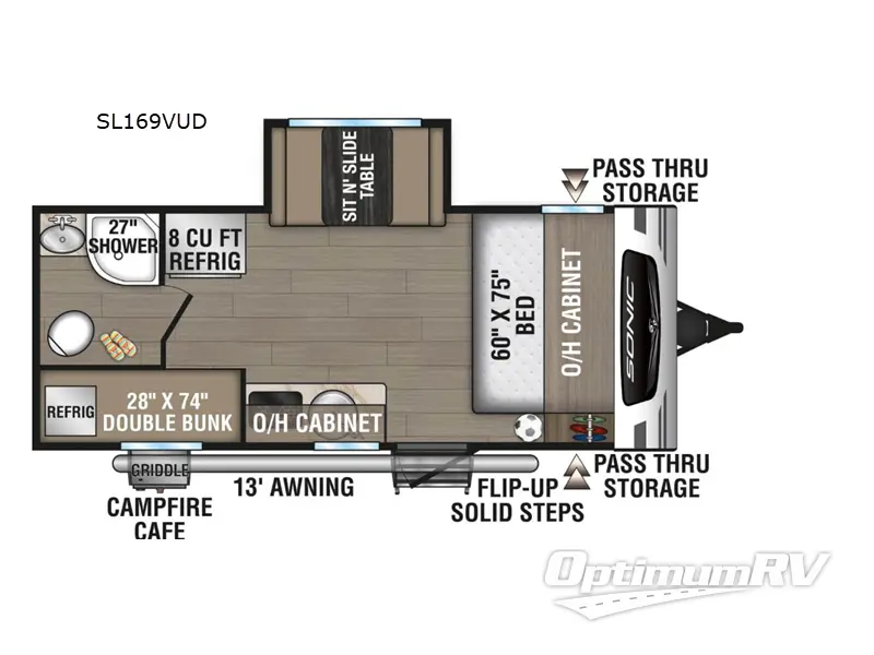 2025 Venture Sonic Lite SL169VUD RV Floorplan Photo