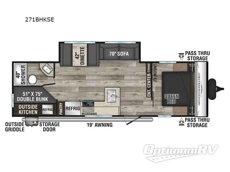 2022 KZ Sportsmen SE 271BHKSE RV Floorplan Photo