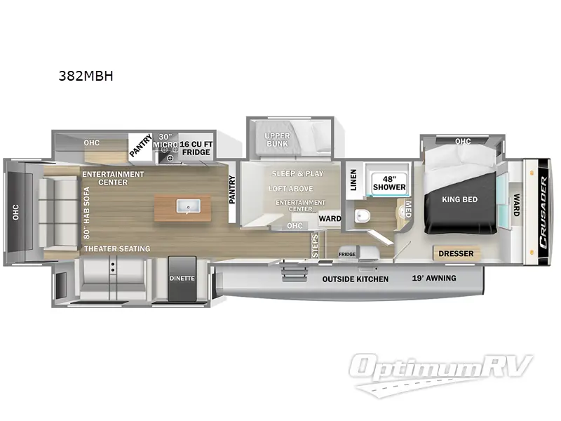 2023 Prime Time Crusader 382MBH Floorplan Photo