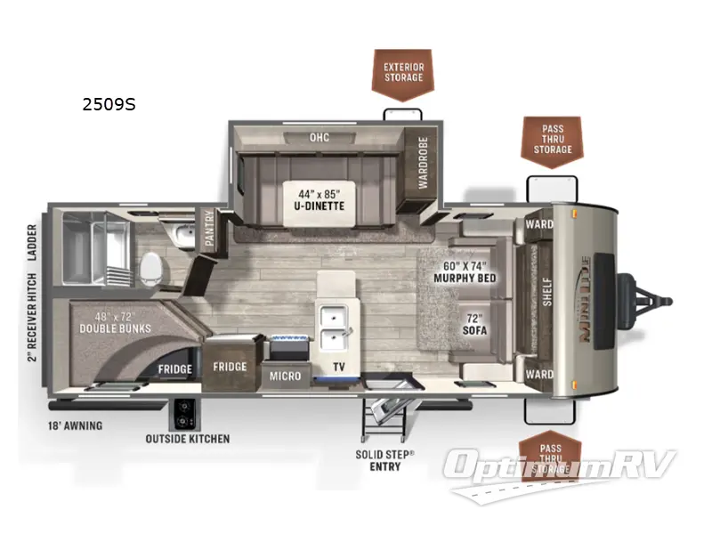 2022 Forest River Rockwood Mini Lite 2509S RV Floorplan Photo