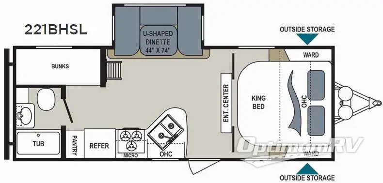 2017 Dutchmen Aerolite 221BHSL RV Floorplan Photo