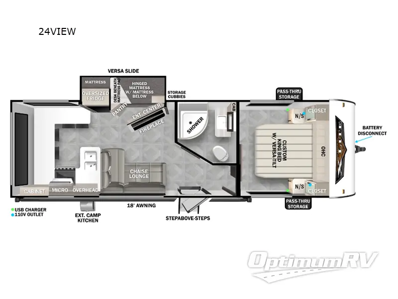 2024 Forest River Wildwood X-Lite 24VIEW RV Floorplan Photo