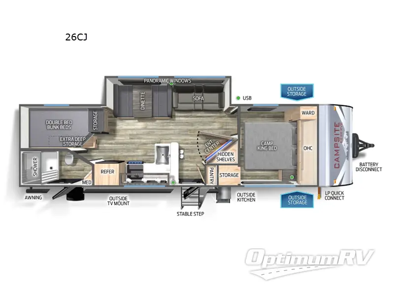 2024 Forest River Campsite Reserve 26CJ RV Floorplan Photo