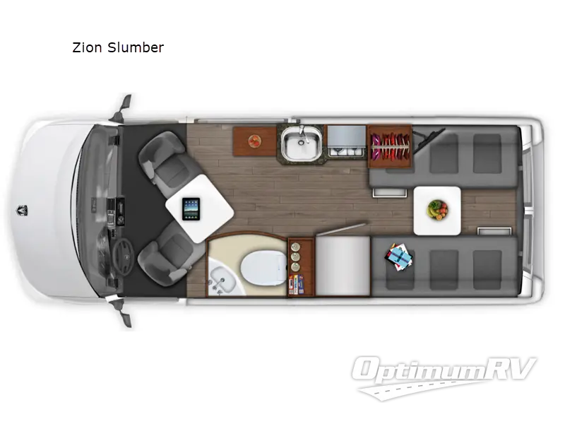 2021 Roadtrek Roadtrek ZION SLUMBER RV Floorplan Photo