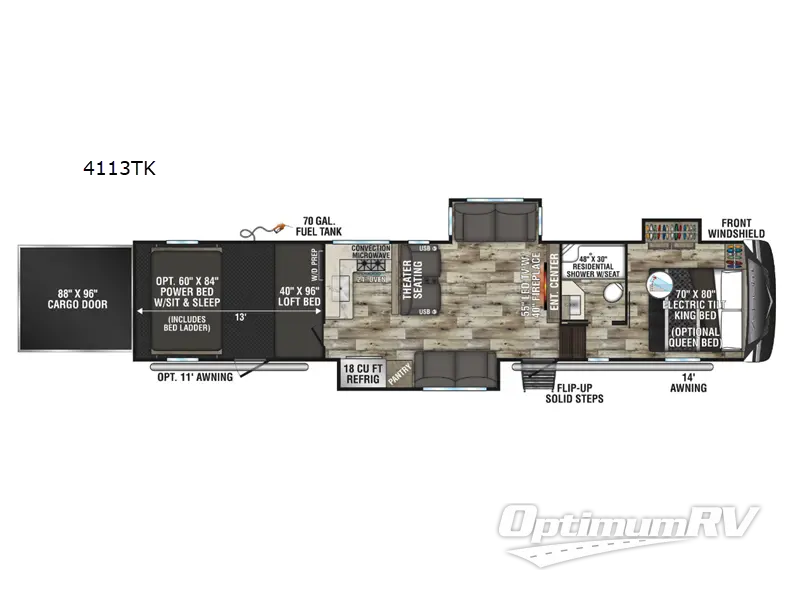 2022 KZ Venom 4113TK RV Floorplan Photo