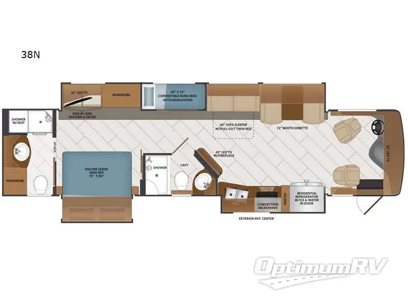 2021 Fleetwood Discovery 38N RV Floorplan Photo