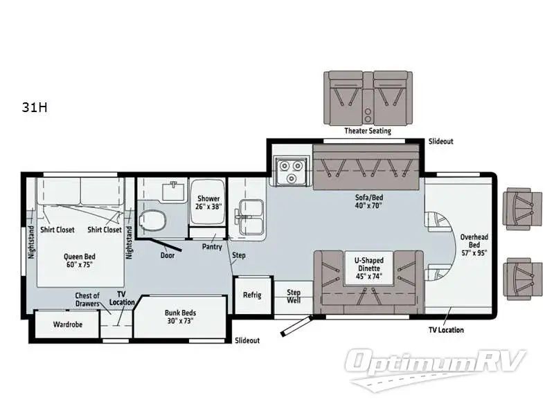 2022 Winnebago Minnie Winnie 31H Floorplan Photo