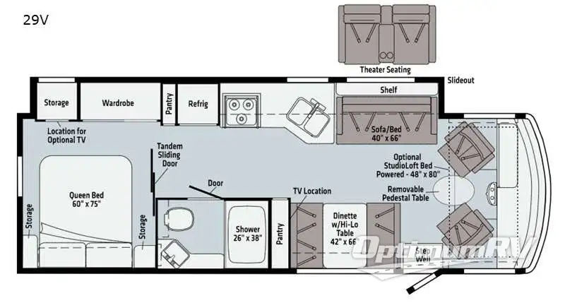 2021 Winnebago Sunstar 29V RV Floorplan Photo