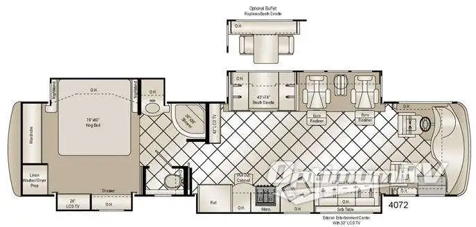 2010 Damon Tuscany 4072 RV Floorplan Photo