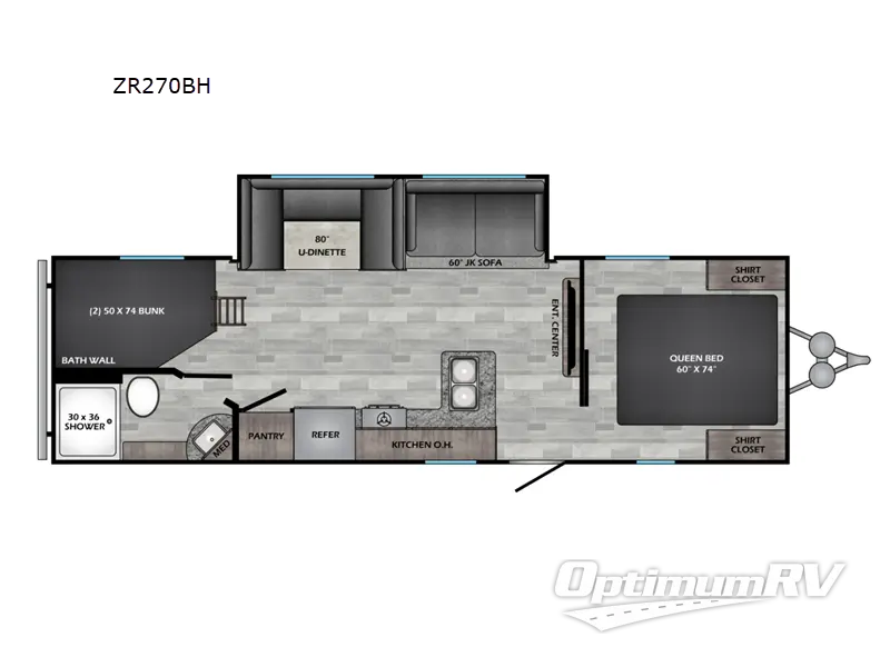 2021 CrossRoads Zinger 270BH Floorplan Photo