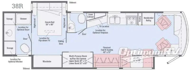 2016 Winnebago Forza 38R RV Floorplan Photo