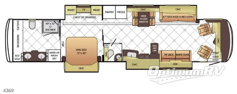 2016 Newmar Dutch Star 4369 RV Floorplan Photo