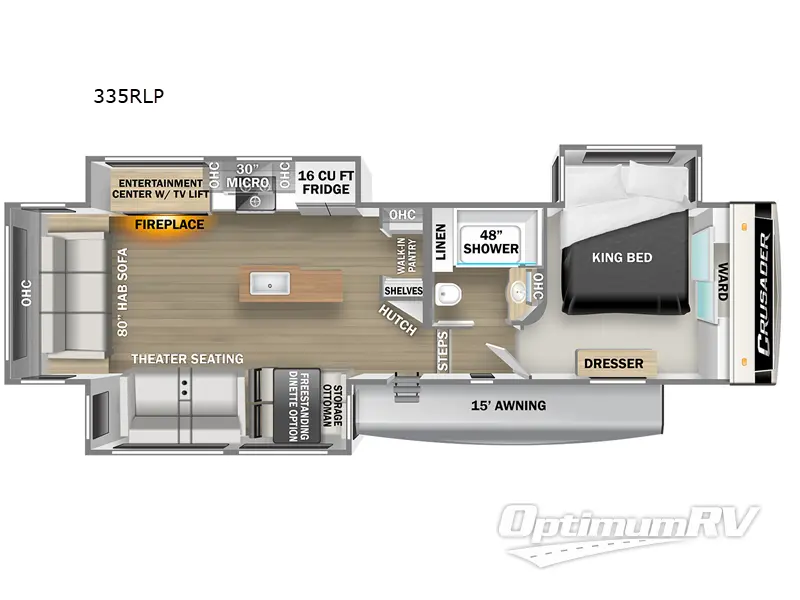 2023 Prime Time Crusader 335RLP RV Floorplan Photo