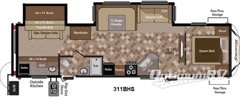 2013 Keystone Sprinter 311BHS RV Floorplan Photo