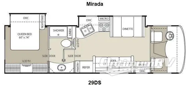 2013 Coachmen Mirada 29DS RV Floorplan Photo