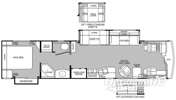 1999 Fleetwood Discovery 37V RV Floorplan Photo