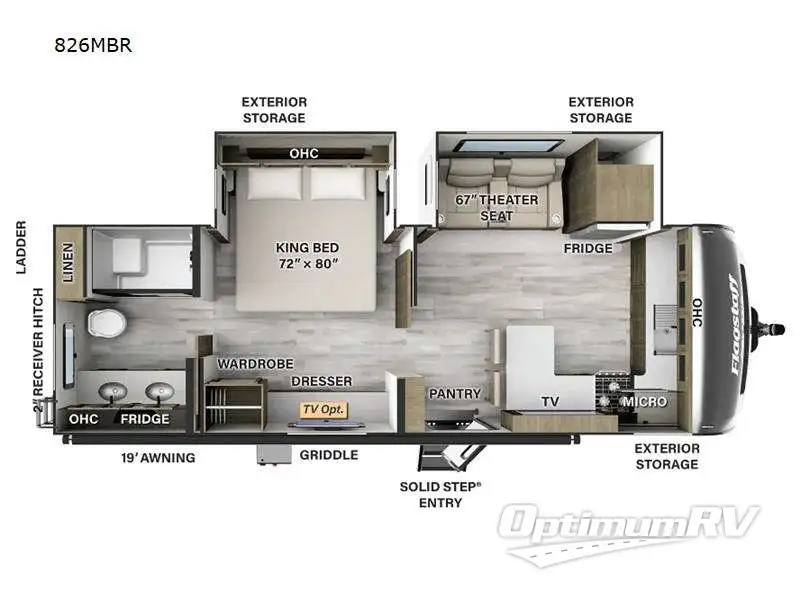 2025 Forest River Flagstaff Classic 826MBR RV Floorplan Photo