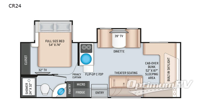 2021 Thor Quantum Sprinter CR24 RV Floorplan Photo