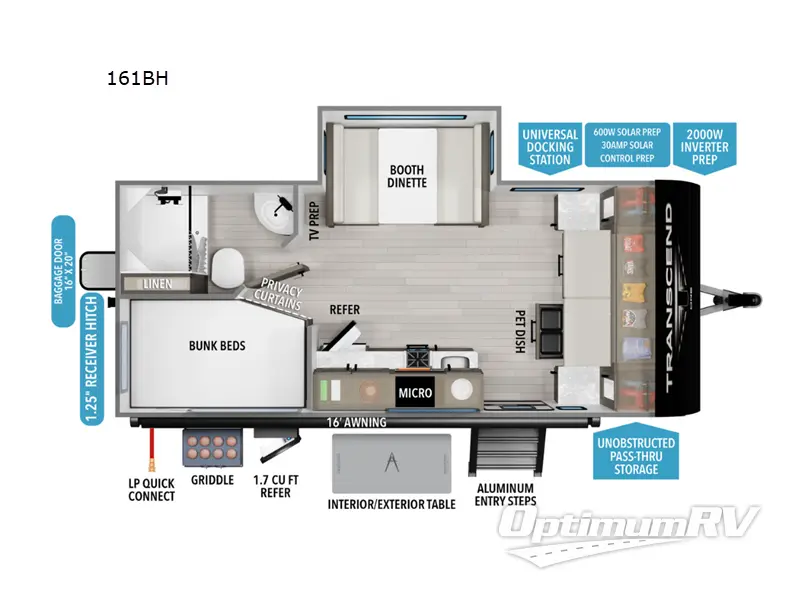 2025 Grand Design Transcend One 161BH Floorplan Photo