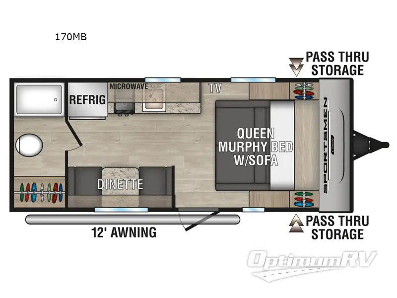 2025 KZ SPORTSMEN CLASSIC 170MB RV Floorplan Photo