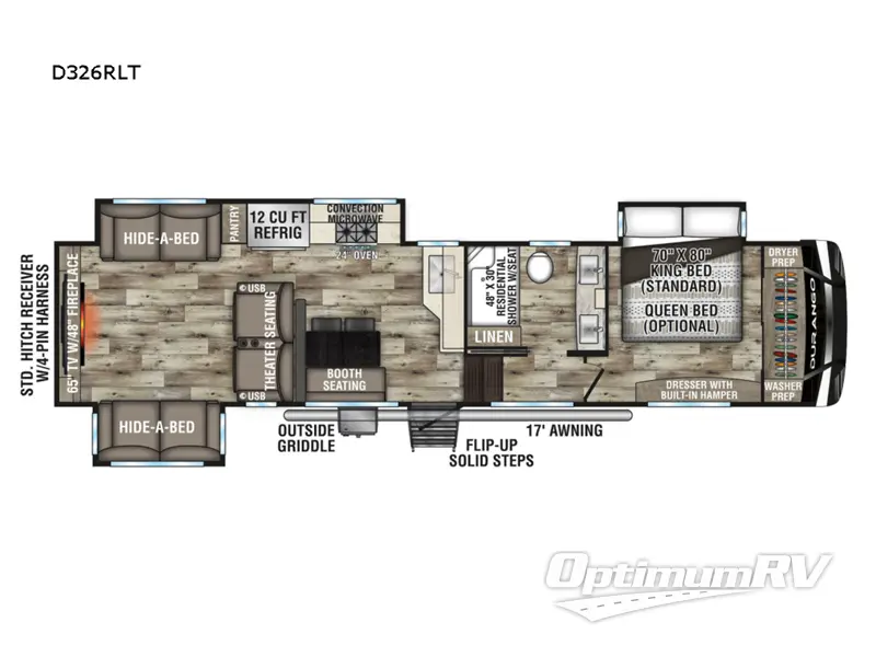 2022 KZ Durango D326RLT RV Floorplan Photo