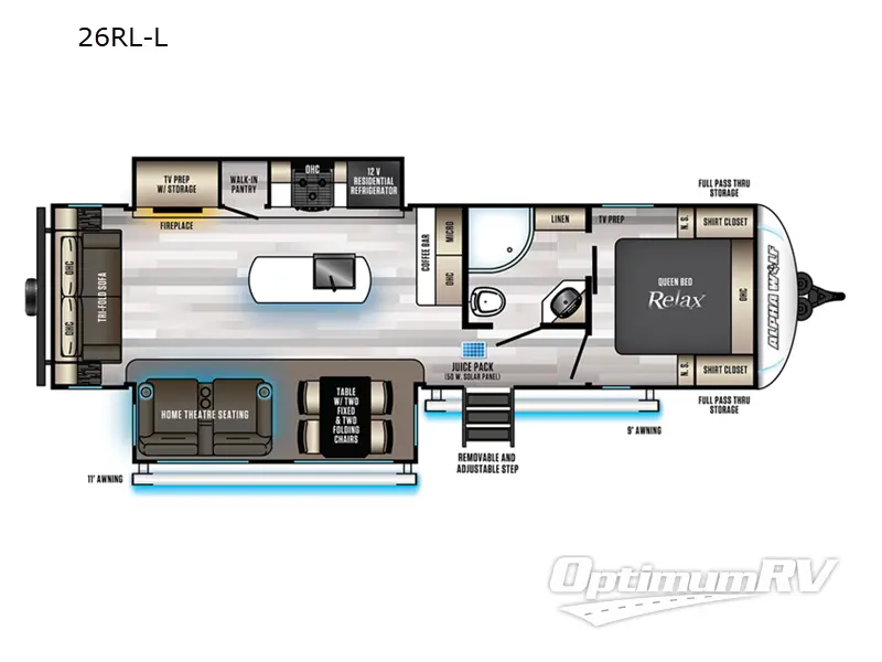 2022 Forest River Cherokee Alpha Wolf 26RL-L RV Floorplan Photo