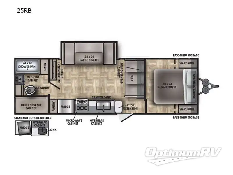 2022 Shasta Shasta 25RB RV Floorplan Photo