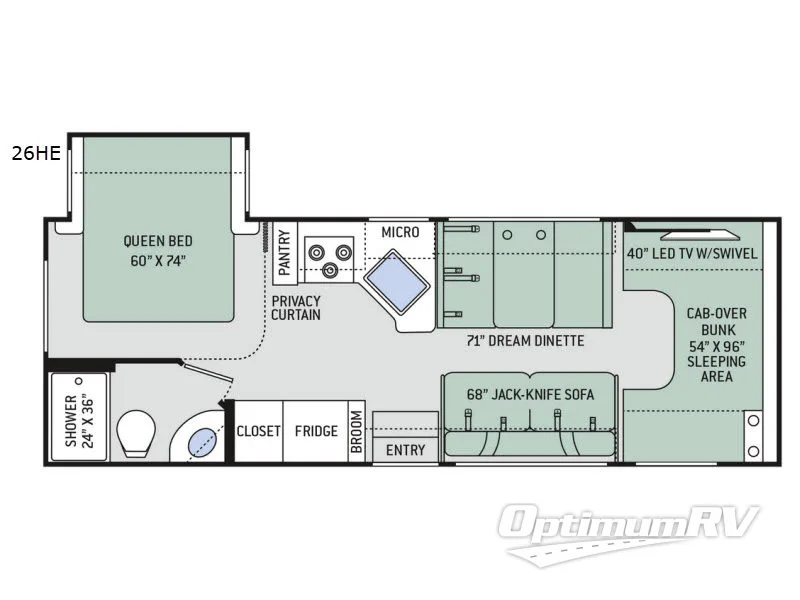 2017 Thor FREEDOM ELITE 26HE RV Floorplan Photo