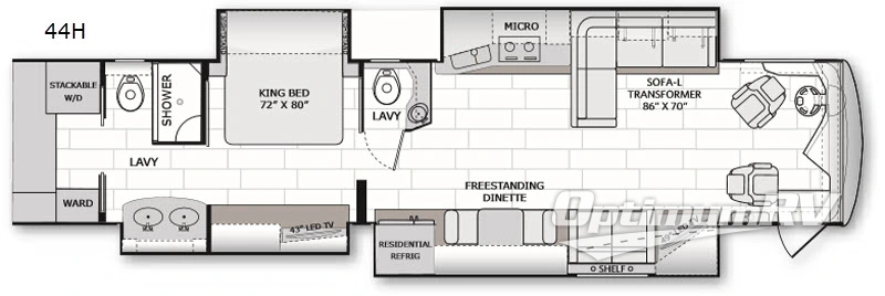 2018 American Coach American Revolution SE 44H RV Floorplan Photo