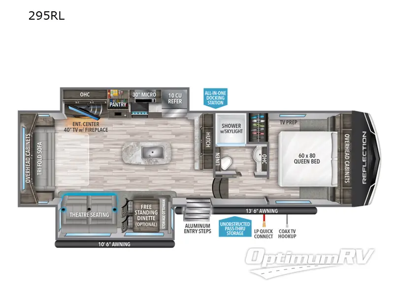 2022 Grand Design Reflection 150 Series 295RL RV Floorplan Photo