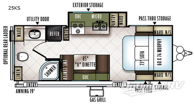 2018 Forest River Flagstaff Micro Lite 25KS RV Floorplan Photo