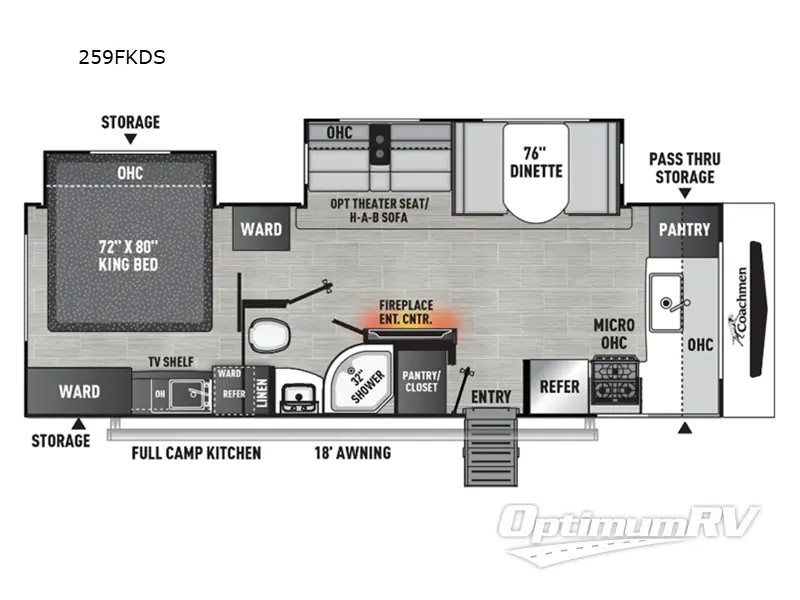 2024 Coachmen Freedom Express Ultra Lite 259FKDS RV Floorplan Photo