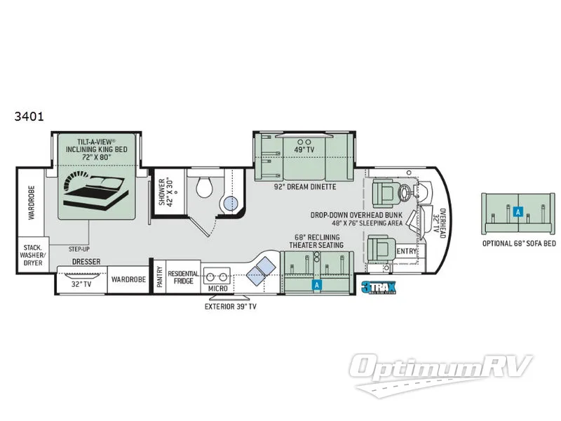 2019 Thor Aria 3401 RV Floorplan Photo