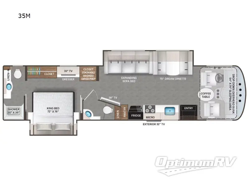 2022 Thor Hurricane 35M RV Floorplan Photo