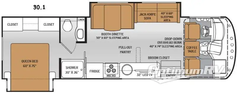 2015 Thor ACE 30.1 RV Floorplan Photo