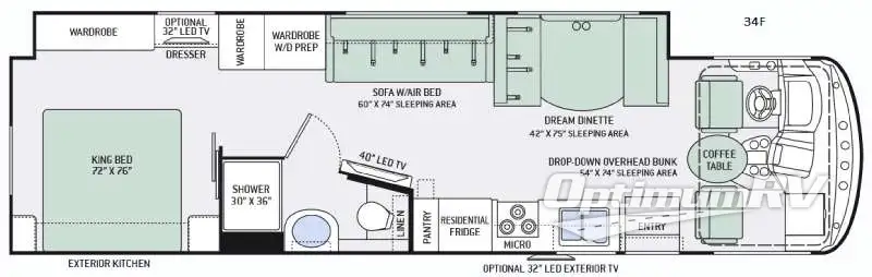 2016 Thor Hurricane 34F Floorplan Photo
