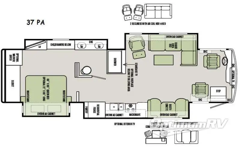 2015 Tiffin Allegro RED 37 PA RV Floorplan Photo