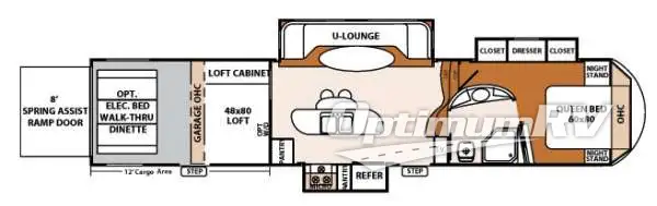 2014 Forest River XLR Thunderbolt 395AMP12 RV Floorplan Photo