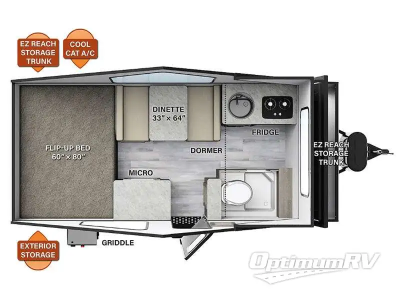 2023 Forest River Flagstaff Hard Side High Wall Series T21DMHW Floorplan Photo