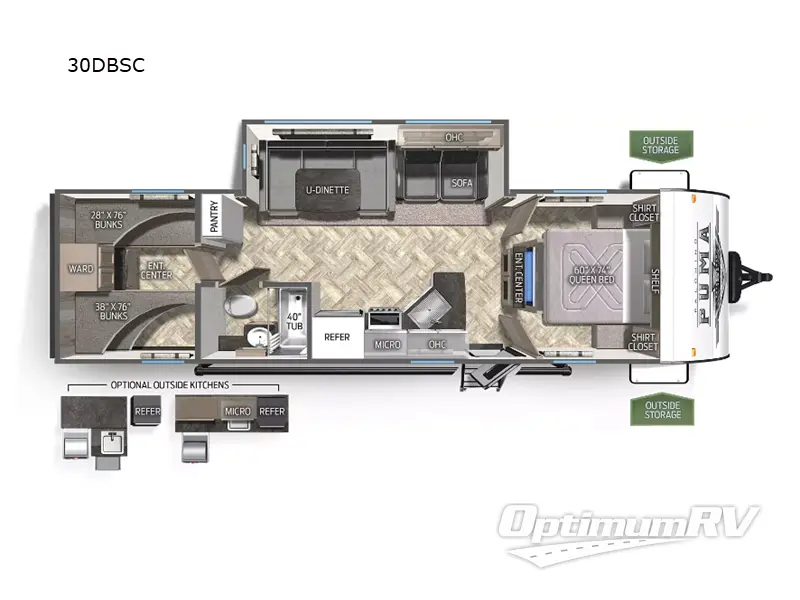 2023 Palomino Puma XLE Lite 30DBSC RV Floorplan Photo