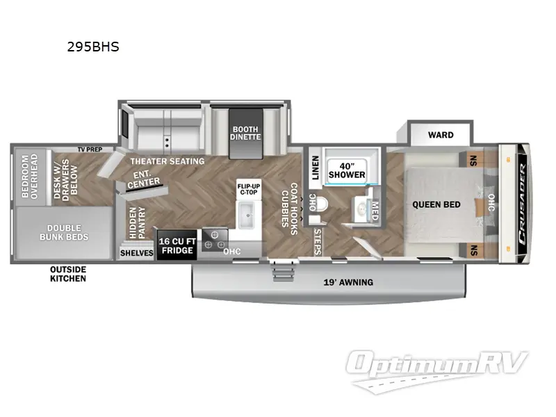 2025 Prime Time Crusader 295BHS RV Floorplan Photo