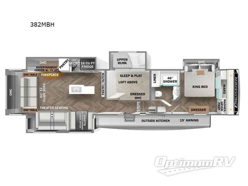 2025 Prime Time Crusader 382MBH Floorplan Photo